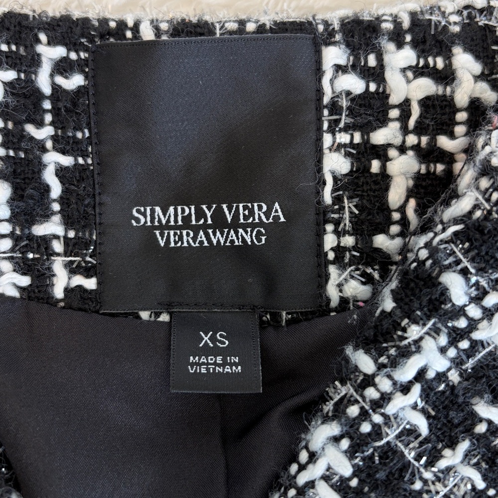 Vera Wang Black and White Tweed Blazer | Size XS - Picture 2 of 10